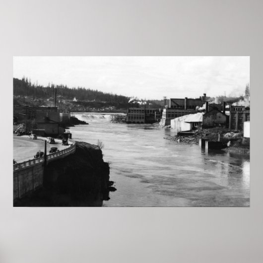 Willamette Herfsten en Paper Mills Oregon City Poster (Voorkant)