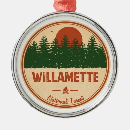 Willamette National Forest Metalen Ornament (Voorkant)