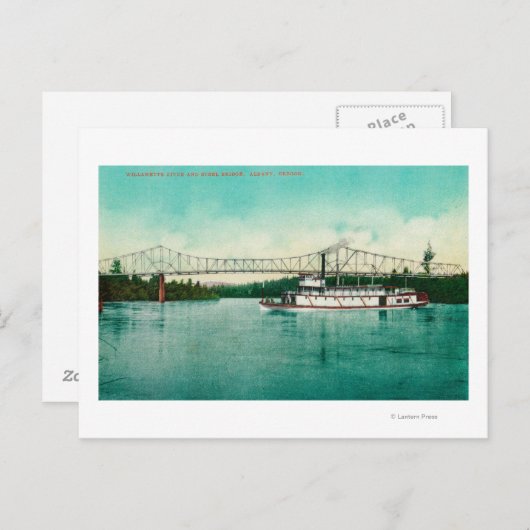 Willamette River and Steel Bridge in Albany Briefkaart (Voorkant / Achterkant)