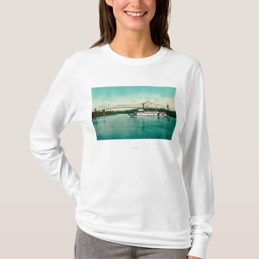 Willamette River and Steel Bridge in Albany T-shirt (Voorkant)