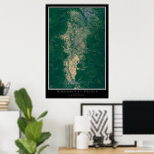 Willamette Valley Oregon Satellite Poster Map (Thuiskantoor)
