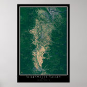 Willamette Valley Oregon Satellite Poster Map (Voorkant)