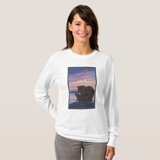 Willapa Bay, WashingtonBear en Cub T-shirt (Voorkant volledig)