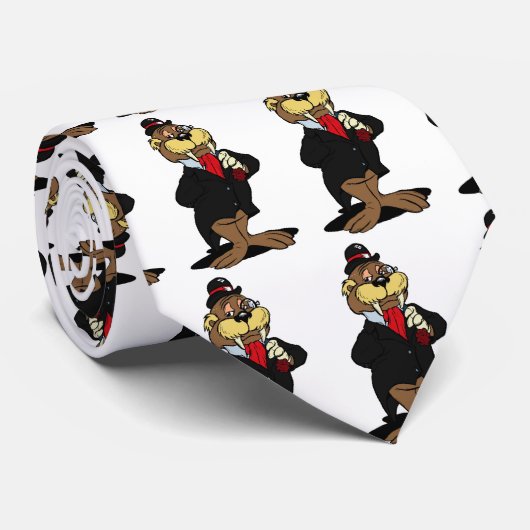 Willard E. Walrus | Klassieke Cartoon Stropdas (Opgerold)