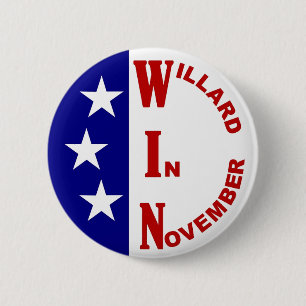 Willard in november met sterren ronde button 5,7 cm