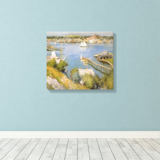 Willard Metcalf Gloucester Harbour Canvas Afdruk (Insitu (Houten vloer))