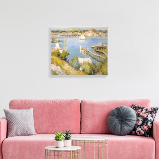  Willard Metcalf Gloucester Harbour Canvas Afdruk (Insitu (Woonkamer))