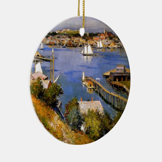 Willard Metcalf  haven van Gloucester Keramisch Ornament (Rechts)