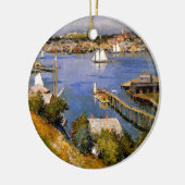 Willard Metcalf  haven van Gloucester Keramisch Ornament (Links)