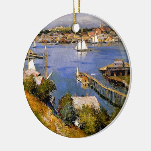 Willard Metcalf  haven van Gloucester Keramisch Ornament (Links)