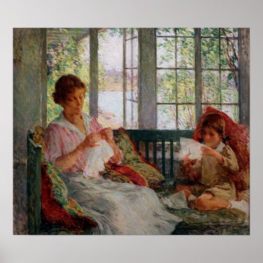  Willard Metcalf Mijn vrouw en dochter Poster (Voorkant)