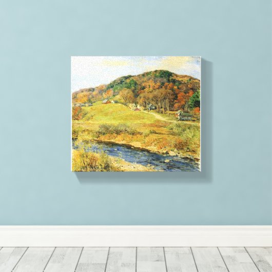 Willard Metcalf November Mosaic Canvas Afdruk (Insitu (Houten vloer))