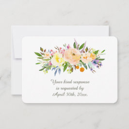 Wille en Floral Wedding RSVP Kaartje