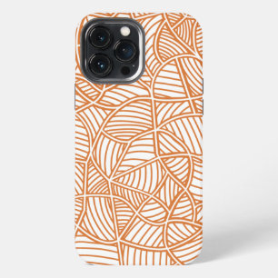Willekeurig bladmozaïek donkeroranje iPhone 13 pro max hoesje