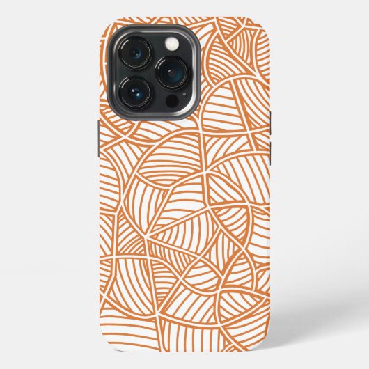 Willekeurig bladmozaïek donkeroranje iPhone hoesje (Achterkant)