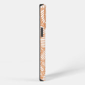 Willekeurig bladmozaïek donkeroranje iPhone hoesje (Rechterkant)