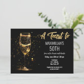 Willekeurig evenement zwart en gouden wijnglas kaart (Staand voorkant)