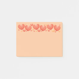 Willekeurig formaat oranje harten post-it® notes