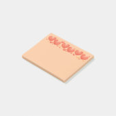 Willekeurig formaat oranje harten post-it® notes (Schuin)