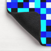 Willekeurig gecheckte pixelkunst - Blauw en wit Muismat (Hoek)
