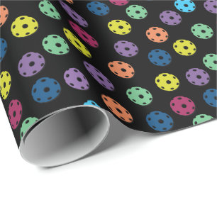 Willekeurig geel, blauw en paars picklebalpatroon cadeaupapier