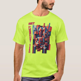 Willekeurig geordende kleurrijke figuren t-shirt