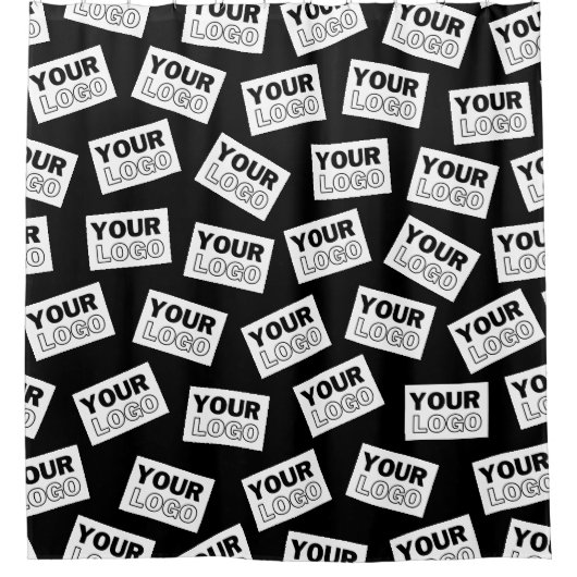 Willekeurig geplaatst Zoek naar uw Logo of een fot Douchegordijn (Voorkant)