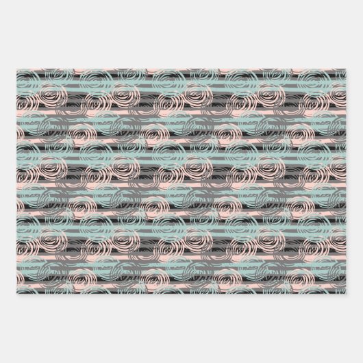 Willekeurig geschilderde pastel Rozen strepen Inpakpapier Vel (Voorkant 2)