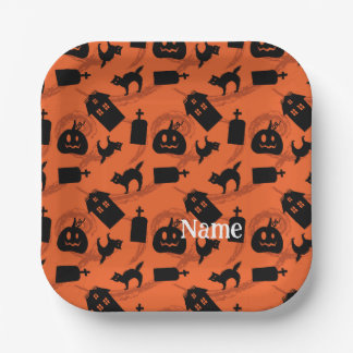 Willekeurig Halloween patroon Papieren Bordje