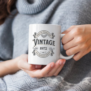 Willekeurig jaar vintage verjaardag tweekleurige koffiemok