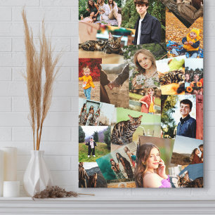 Willekeurig overlappende foto collage sjabloon canvas afdruk