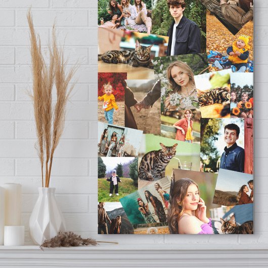 Willekeurig overlappende foto collage sjabloon canvas afdruk