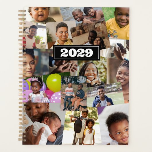 Willekeurig overlappende foto collage sjabloon planner (Voorkant)