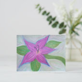 Willekeurig paarse bloem briefkaart (Staand voorkant)