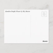 Willekeurig paarse bloem briefkaart (Achterkant)