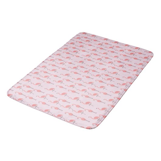 Willekeurig Roze Flamingo Vogel Patroon Badmat (Gekanteld)