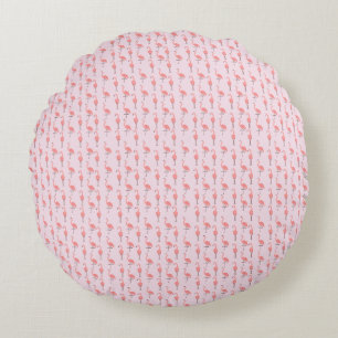 Willekeurig Roze Flamingo Vogel Patroon Rond Kussen