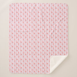 Willekeurig Roze Flamingo Vogel Patroon Sherpa Deken