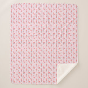 Willekeurig Roze Flamingo Vogel Patroon Sherpa Deken
