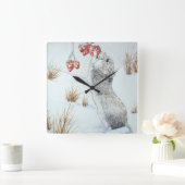 Willekeurig veld muis sneeuw vierkante klok (Huis)