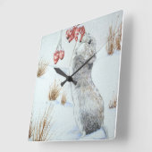 Willekeurig veld muis sneeuw vierkante klok (Hoek)