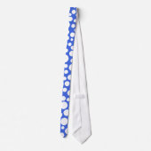 Willekeurig wit Polka Dot Pattern op Royal Blue St Stropdas (Achterkant)