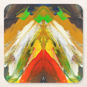 Willekeurige Abstracte Penseelstreek Compositie do Kartonnen Onderzetters