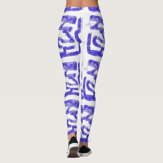 willekeurige abstracte Thunder_Cove blauw op elke  Leggings (Achterkant)