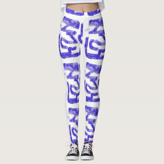 willekeurige abstracte Thunder_Cove blauw op elke  Leggings (Voorkant)