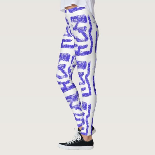 willekeurige abstracte Thunder_Cove blauw op elke  Leggings (Links)