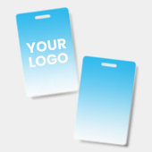 Willekeurige achtergrond | Witte gradiënt en uw Lo Badge (Voor- en achterkant)