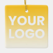 Willekeurige achtergrond | Witte gradiënt en uw Lo Keramisch Ornament (Voorkant)