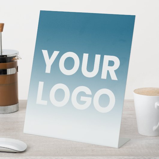 Willekeurige achtergrond | Witte gradiënt en uw Lo Reclamebord Met Voetstuk (Insitu)