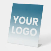 Willekeurige achtergrond | Witte gradiënt en uw Lo Reclamebord Met Voetstuk (Voorkant)